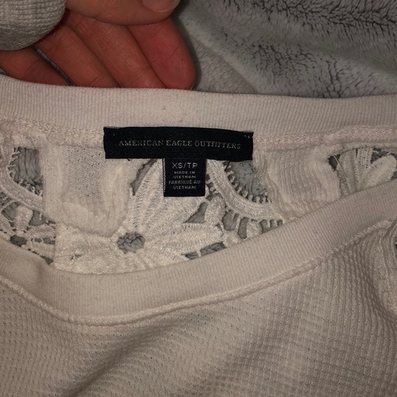 waffle knit a&e lace top - Picture 2 of 5